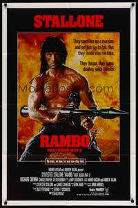 2h694 RAMBO FIRST BLOOD PART II int'l 1sh '85 no man, no law, no war can stop Sylvester Stallone!