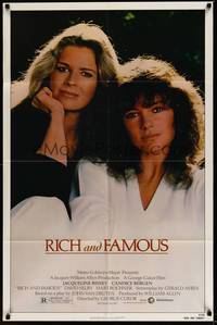 2h716 RICH & FAMOUS 1sh '81 great portrait image of Jacqueline Bisset & Candice Bergen!