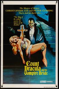 2h744 SATANIC RITES OF DRACULA 1sh 1978 great artwork of Count Dracula & his Vampire Bride!