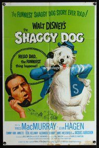 2h766 SHAGGY DOG 1sh R74 Disney, Fred MacMurray in the funniest sheep dog story ever told!