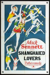 2h768 SHANGHAIED LOVERS stock 1sh '24 stone litho sexy flapper girls!