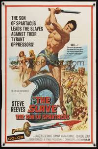 2h788 SLAVE 1sh '63 Il Figlio di Spartacus, art of Steve Reeves as the son of Spartacus!