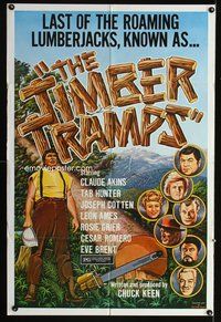 2h890 TIMBER TRAMPS 1sh '75 Kleng Rude artwork of giant lumberjack!