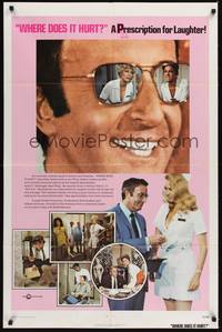 2h965 WHERE DOES IT HURT 1sh '72 wacky image of doctor Peter Sellers & sexy nurses!