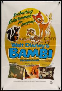 2j284 BAMBI Aust 1sh R79 Walt Disney cartoon deer classic, great art with Thumper & Flower!