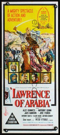 2j477 LAWRENCE OF ARABIA Aust daybill '63 David Lean classic starring Peter O'Toole!