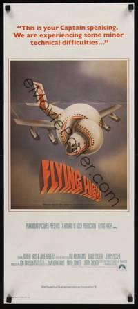 2j344 AIRPLANE Aust daybill '80 classic zany parody, wacky art, Flying High!