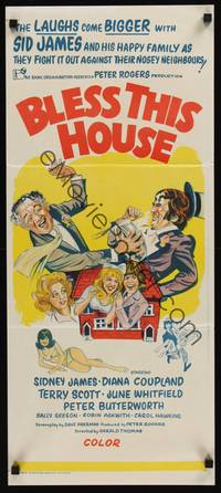2j359 BLESS THIS HOUSE Aust daybill '72 English comedy, wacky artwork!