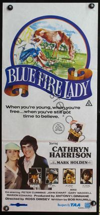 2j360 BLUE FIRE LADY Aust daybill '77 when you're young, you've got time to believe!