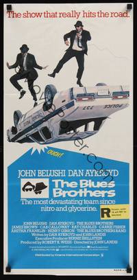 2j361 BLUES BROTHERS Aust daybill '80 John Belushi & Aykroyd, the show that really hits the road!