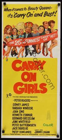 2j370 CARRY ON GIRLS Aust daybill '73 English sex, the 25th and funniest Carry On hit!
