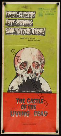 2j372 NOTHING BUT THE NIGHT Aust daybill '73 Christopher Lee, cool horror art of skull!