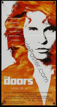 2j399 DOORS Aust daybill '91 cool image of Val Kilmer as Jim Morrison, directed by Oliver Stone!