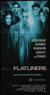 2j415 FLATLINERS Aust daybill '90 Kiefer Sutherland, Julia Roberts, Kevin Bacon, Baldwin, Platt!