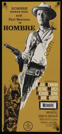 2j448 HOMBRE Aust daybill '66 Paul Newman, Fredric March, directed by Martin Ritt, it means man!