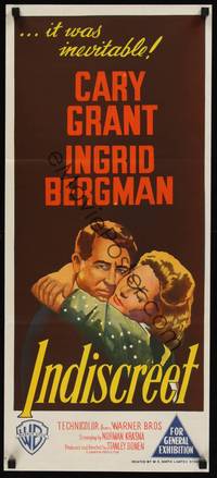 2j459 INDISCREET Aust daybill '58 Cary Grant & Ingrid Bergman, directed by Stanley Donen!