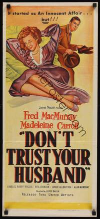 2j460 INNOCENT AFFAIR Aust daybill '48 Fred MacMurray, Madeleine Carroll, Don't Trust Your Husband