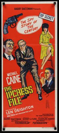 2j461 IPCRESS FILE Aust daybill '65 Michael Caine in the spy story of the century!