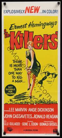 2j470 KILLERS Aust daybill '64 Don Siegel, Hemingway, Lee Marvin, sexy Angie Dickinson!