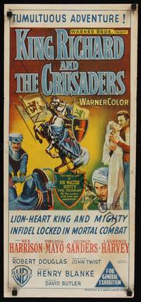 2j473 KING RICHARD & THE CRUSADERS Aust daybill '54 Rex Harrison, Virginia Mayo, George Sanders!