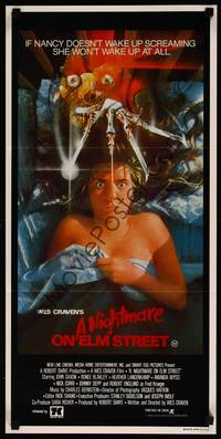 2j514 NIGHTMARE ON ELM STREET Aust daybill '84 Wes Craven classic, Matthew Peak horror art!