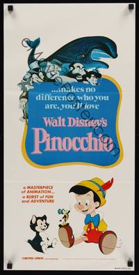 2j530 PINOCCHIO Aust daybill R82 Disney classic, makes no difference who you are!