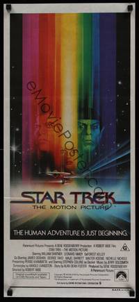 2j550 STAR TREK Aust daybill '79 cool art of William Shatner & Leonard Nimoy by Bob Peak!