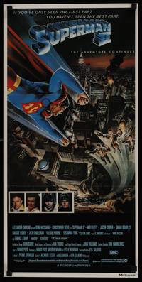 2j556 SUPERMAN II Aust daybill '81 Christopher Reeve, Terence Stamp, great art over NYC!