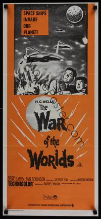 2j568 WAR OF THE WORLDS Aust daybill R70s H.G. Wells classic produced by George Pal!