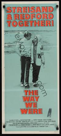 2j570 WAY WE WERE Aust daybill '73 Barbra Streisand & Robert Redford walk on the beach!