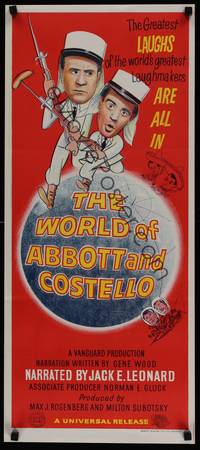 2j574 WORLD OF ABBOTT & COSTELLO Aust daybill '65 Bud & Lou's greatest laughmakers!