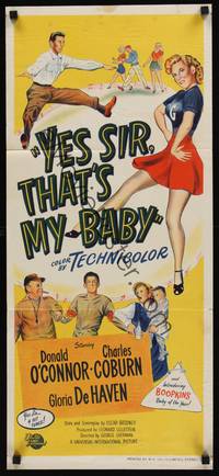 2j578 YES SIR THAT'S MY BABY Aust daybill '49 college comedy, art of Donald O'Connor, De Haven!