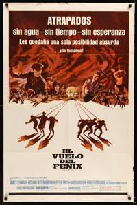 2j177 FLIGHT OF THE PHOENIX Spanish/U.S. 1sh '66 directed by Robert Aldrich, James Stewart!