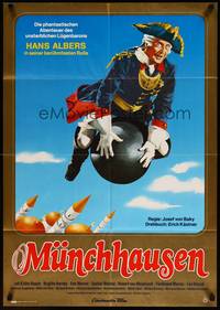 2j590 ADVENTURES OF BARON MUNCHAUSEN German R78 Josef von Baky's Munchausen, wacky artwork!