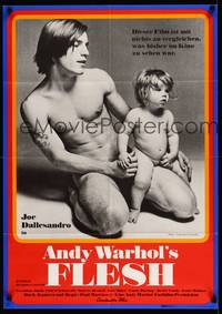 2j599 ANDY WARHOL'S FLESH German '70 naked Joe Dallesandro & infant by Francesco Scavullo!