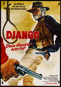 2j665 DON'T WAIT DJANGO SHOOT German '69 artwork of Ivan Rassimov in the title role, western!