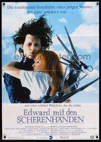 2j669 EDWARD SCISSORHANDS German '90 Tim Burton classic, Johnny Depp & Winona Ryder!