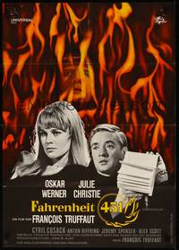 2j677 FAHRENHEIT 451 German '67 Francois Truffaut, Julie Christie, Oskar Werner, Ray Bradbury!