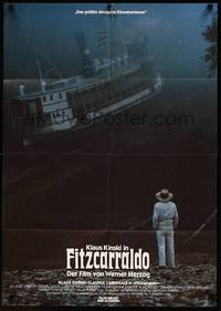 2j681 FITZCARRALDO German '82 great image of Klaus Kinski & boat, Werner Herzog directed!