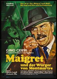 2j745 MAIGRET AT THE PIGALLE German '67 Mario Landi's Maigret a Pigalle, artwork of Gino Cervi!