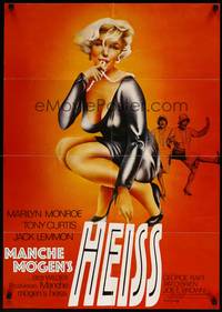 2j806 SOME LIKE IT HOT German R1971 art of Marilyn Monroe with Tony Curtis & Jack Lemmon in drag!