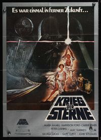 2j808 STAR WARS German '77 George Lucas classic sci-fi epic, great art by Tom Jung!