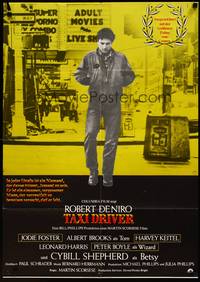 2j819 TAXI DRIVER German '76 cool image of Robert De Niro, directed by Martin Scorsese!