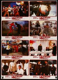 2j985 OCTOPUSSY German LC poster '83 cool image of Roger Moore as James Bond gambling!