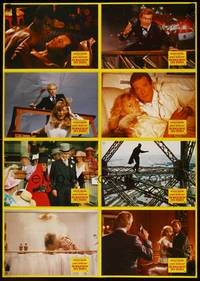 2j996 VIEW TO A KILL German LC poster '85 Roger Moore as James Bond, images of romantic adventure!