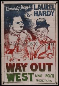 2j164 WAY OUT WEST Indian 20x30 R60s comedy kings Stan Laurel &Oliver Hardy classic!