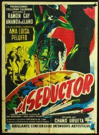 2j085 EL SEDUCTOR Mexican poster '55 Ramon Gay, really great sexy artwork!