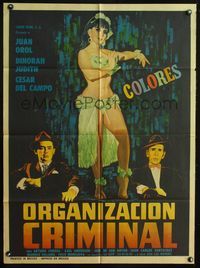 2j102 ORGANIZACION CRIMINAL Mexican poster '67 Juan Orol, Dinorah Judith, Cesar del Campo!