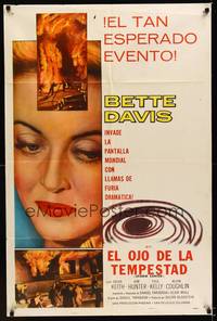 2j198 STORM CENTER Spanish/U.S. 1sh '56 close-up artwork of Bette Davis, scenes of firemen vs. inferno!