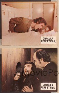 2j214 DRACULA & SON 4 French LCs '76 Christopher Lee & his vampire son, from Transylmania!
